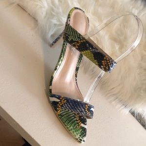 Purple Snake Skin Heels